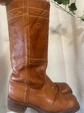 Vintage Leather Longhorn Campus Boots made in USA!